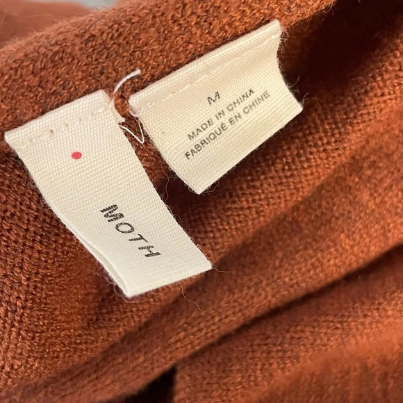 Moth Anthropologie Women's Pullover Rust Poncho Sweater Medium - Picture 2 of 11